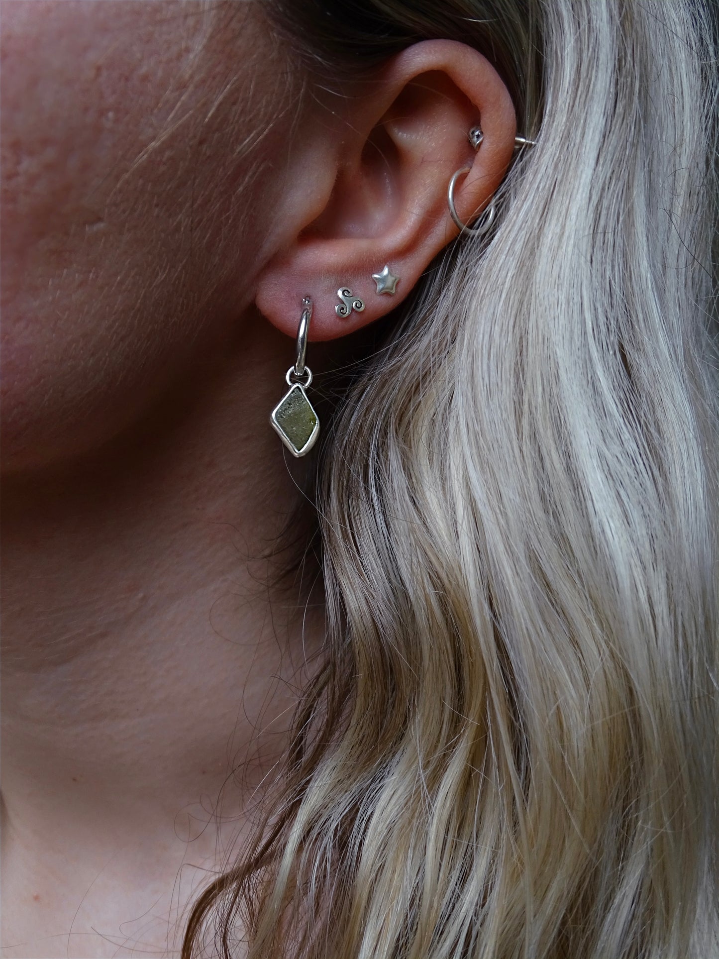 seaglass hoop earrings