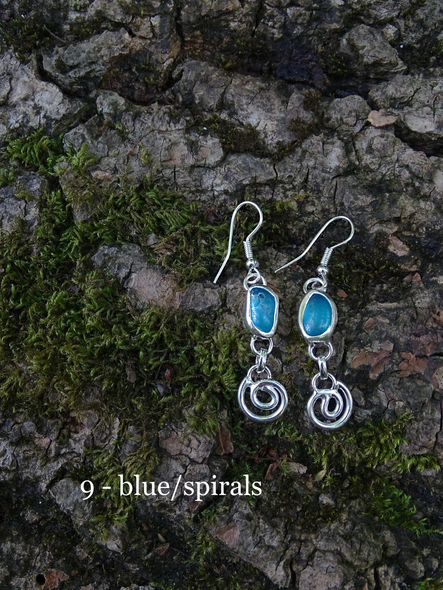 charm earrings • seaglass