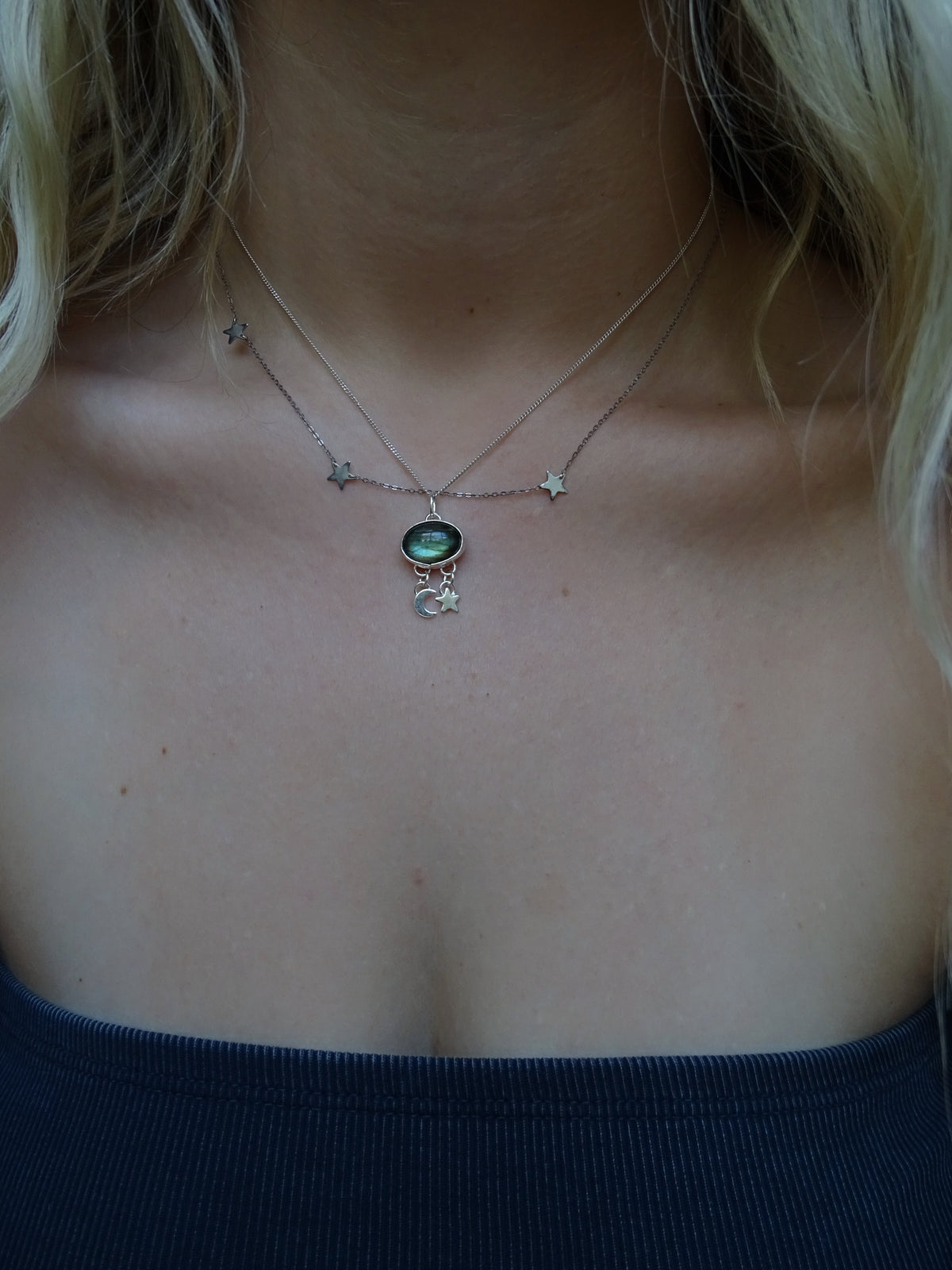 labradorite charm pendant