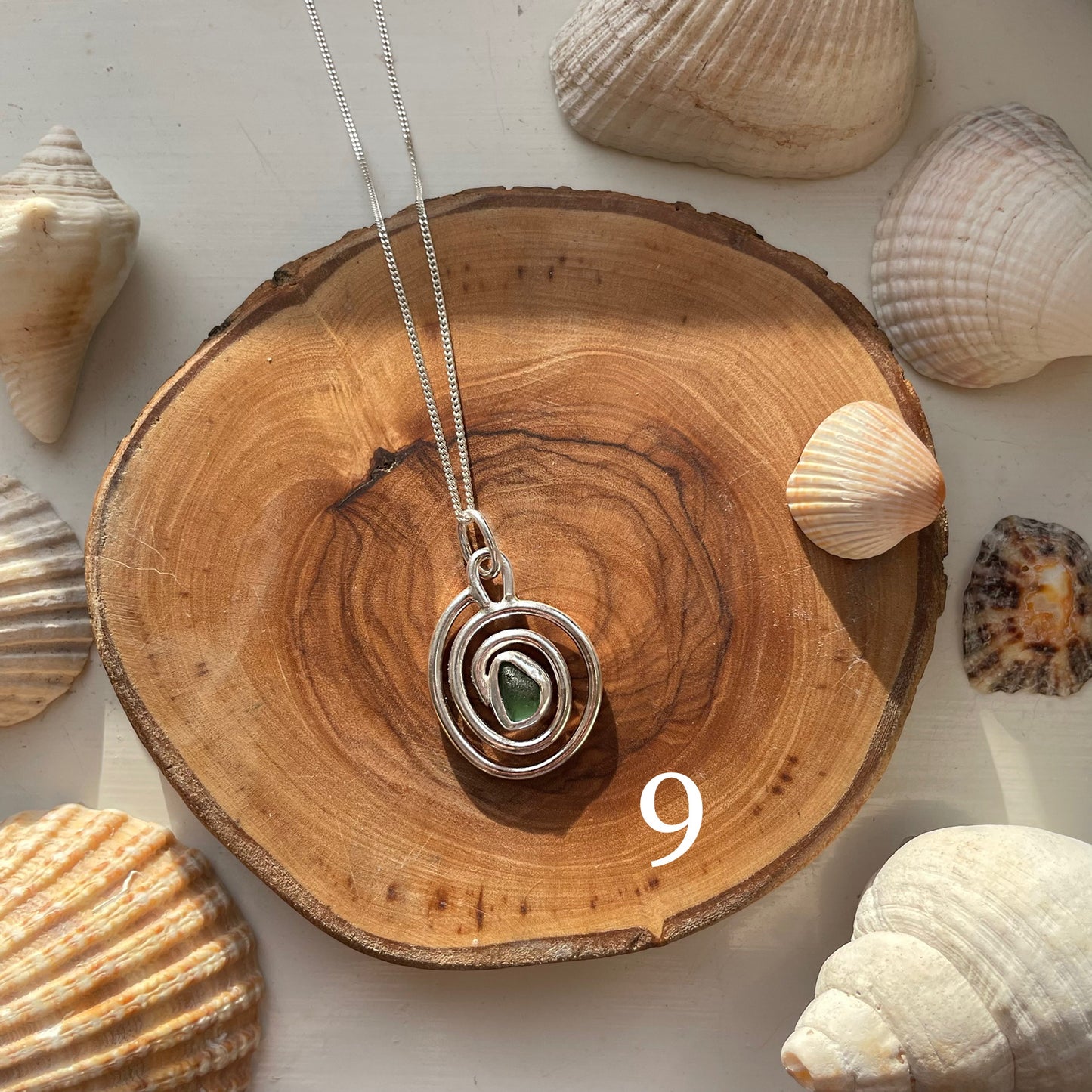 Seaglass Spiral Pendant