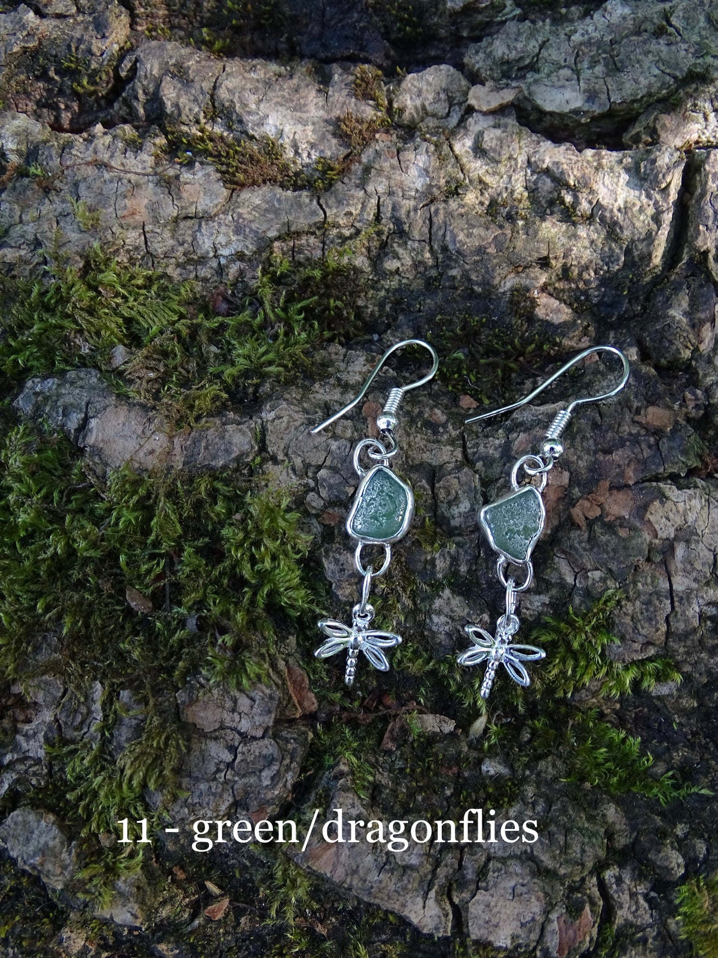 charm earrings • seaglass