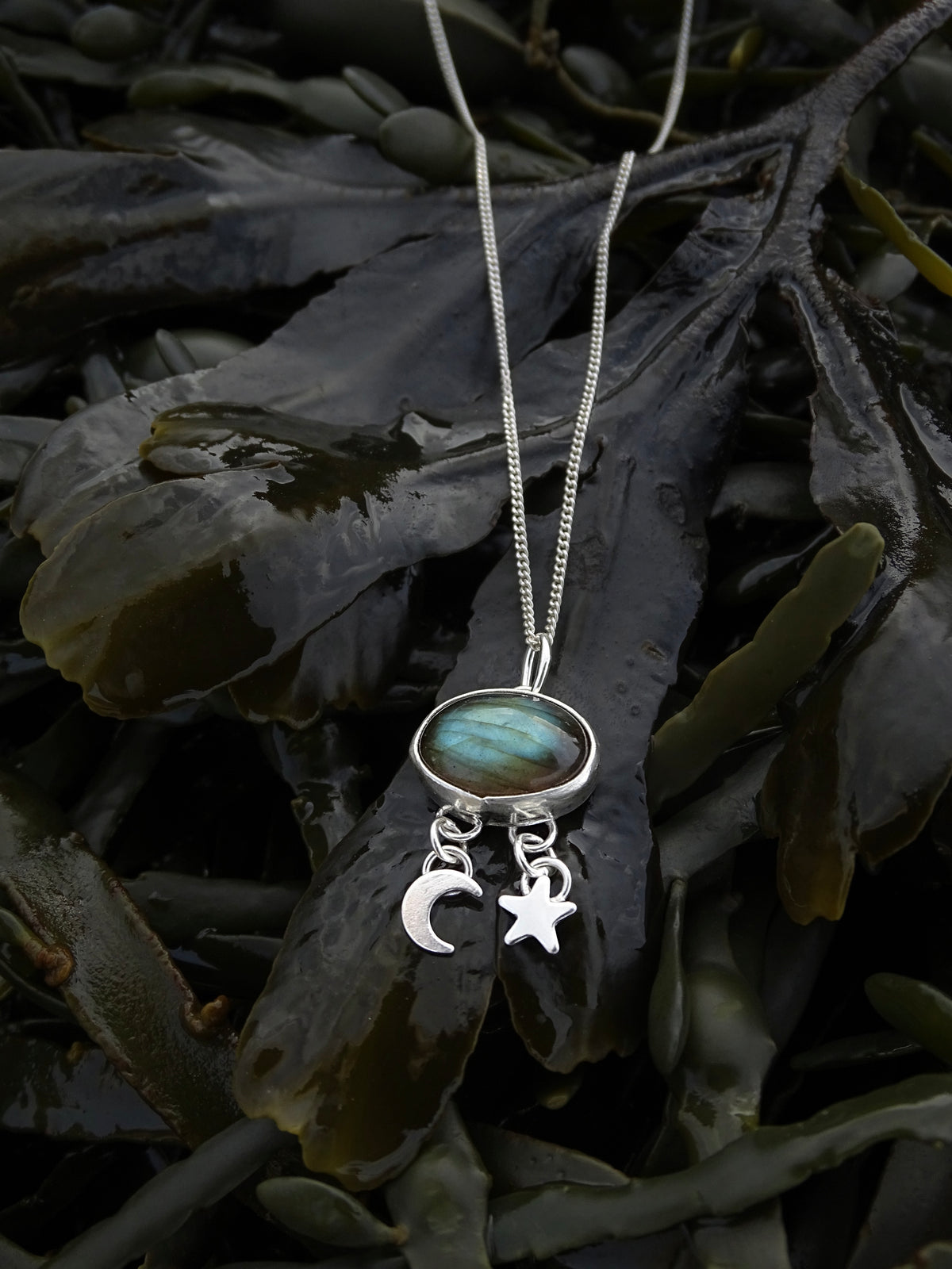 labradorite charm pendant