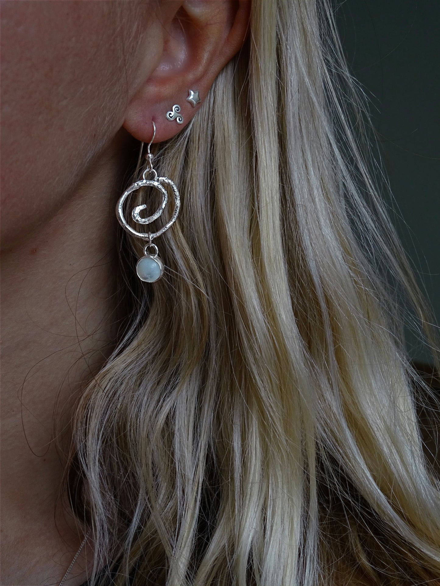 organic spiral earrings