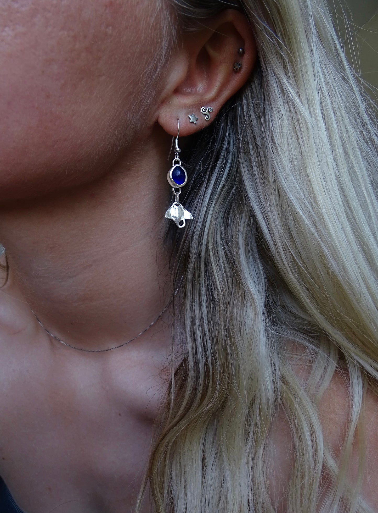 charm earrings • seaglass
