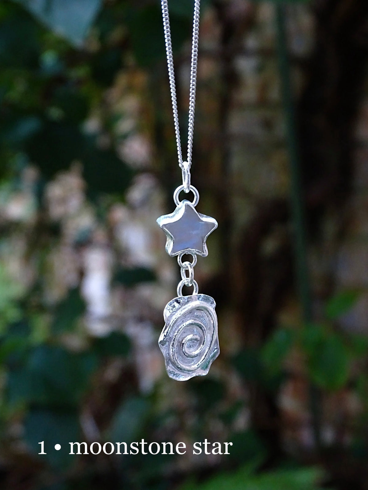 star drop spiral pendants