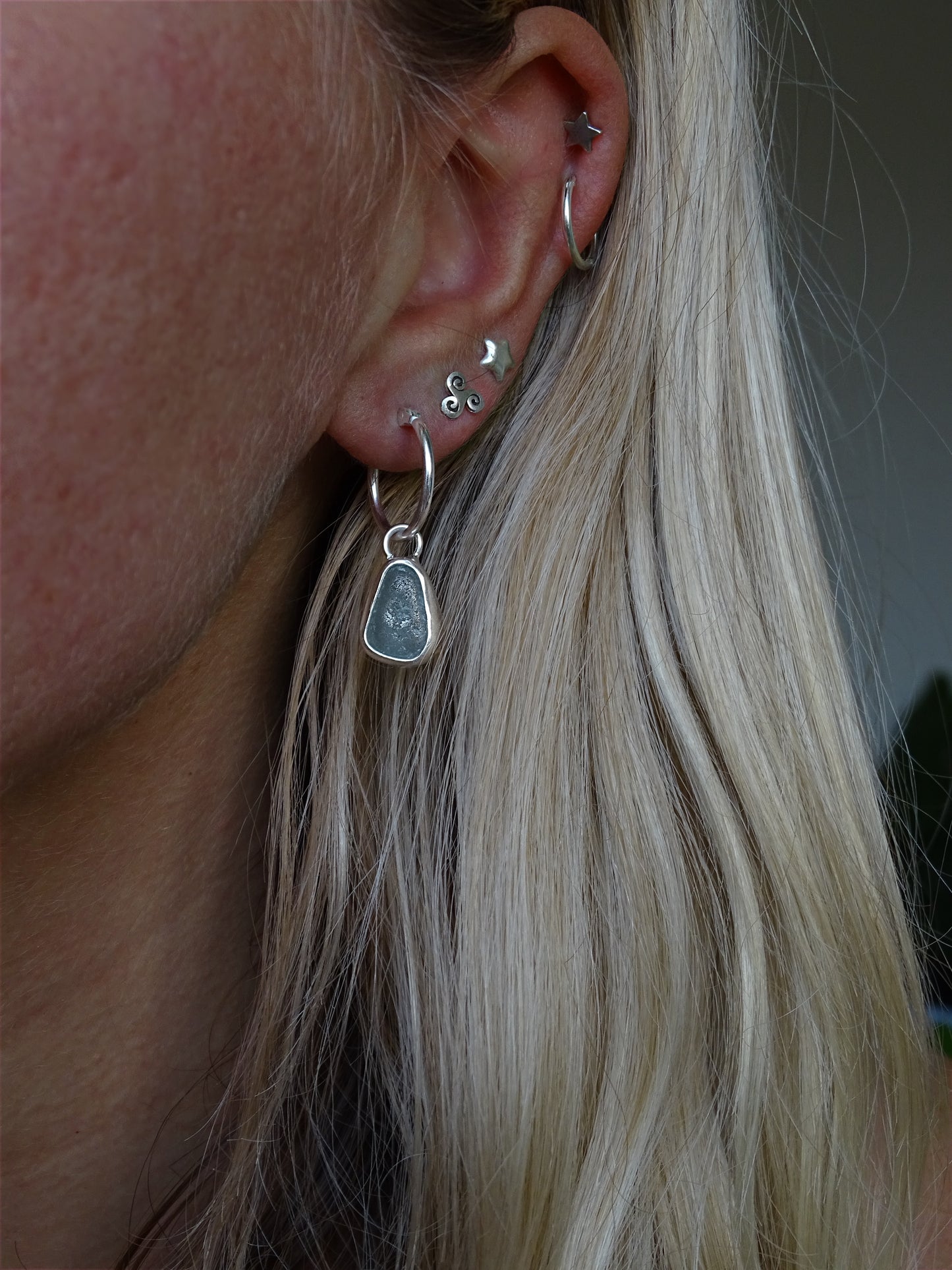 simple seaglass hoops