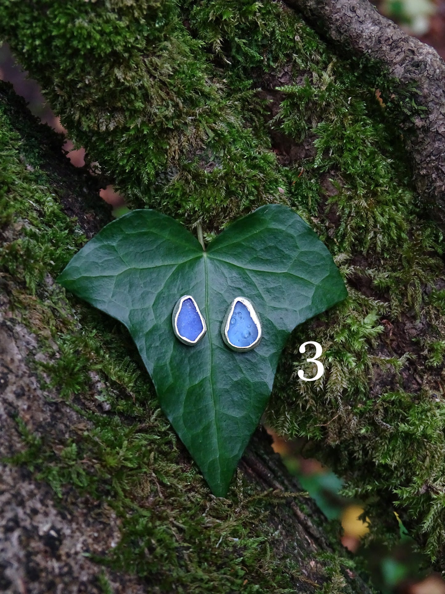 blue seaglass earrings