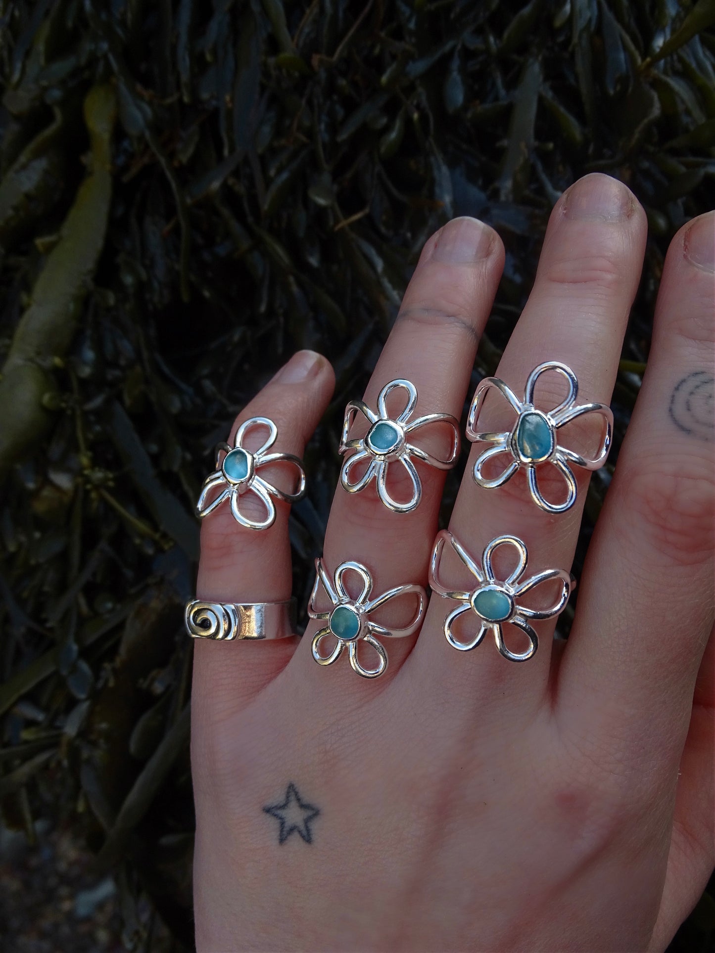 fleur rings • seaglass