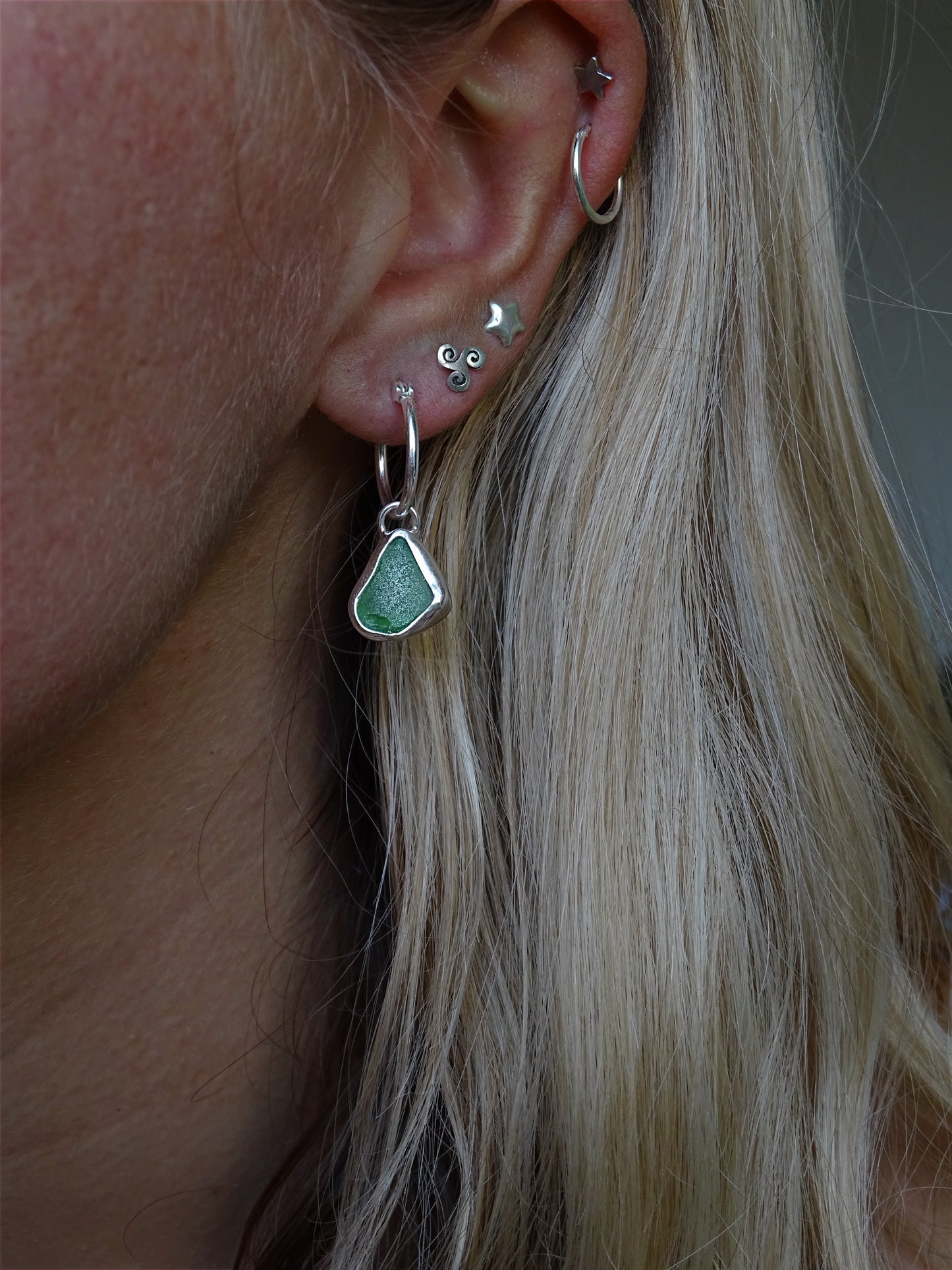 simple seaglass hoops