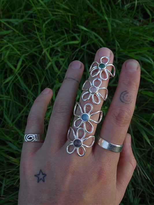 gemstone fleur rings • mto