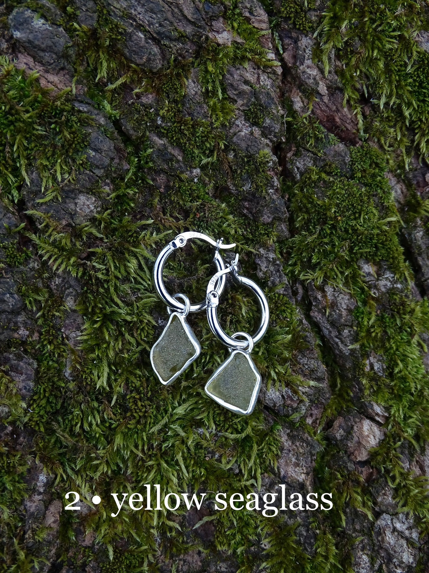 seaglass hoop earrings