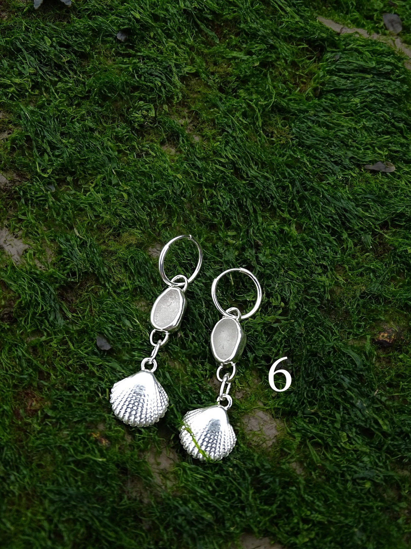 charm hoops • seaglass