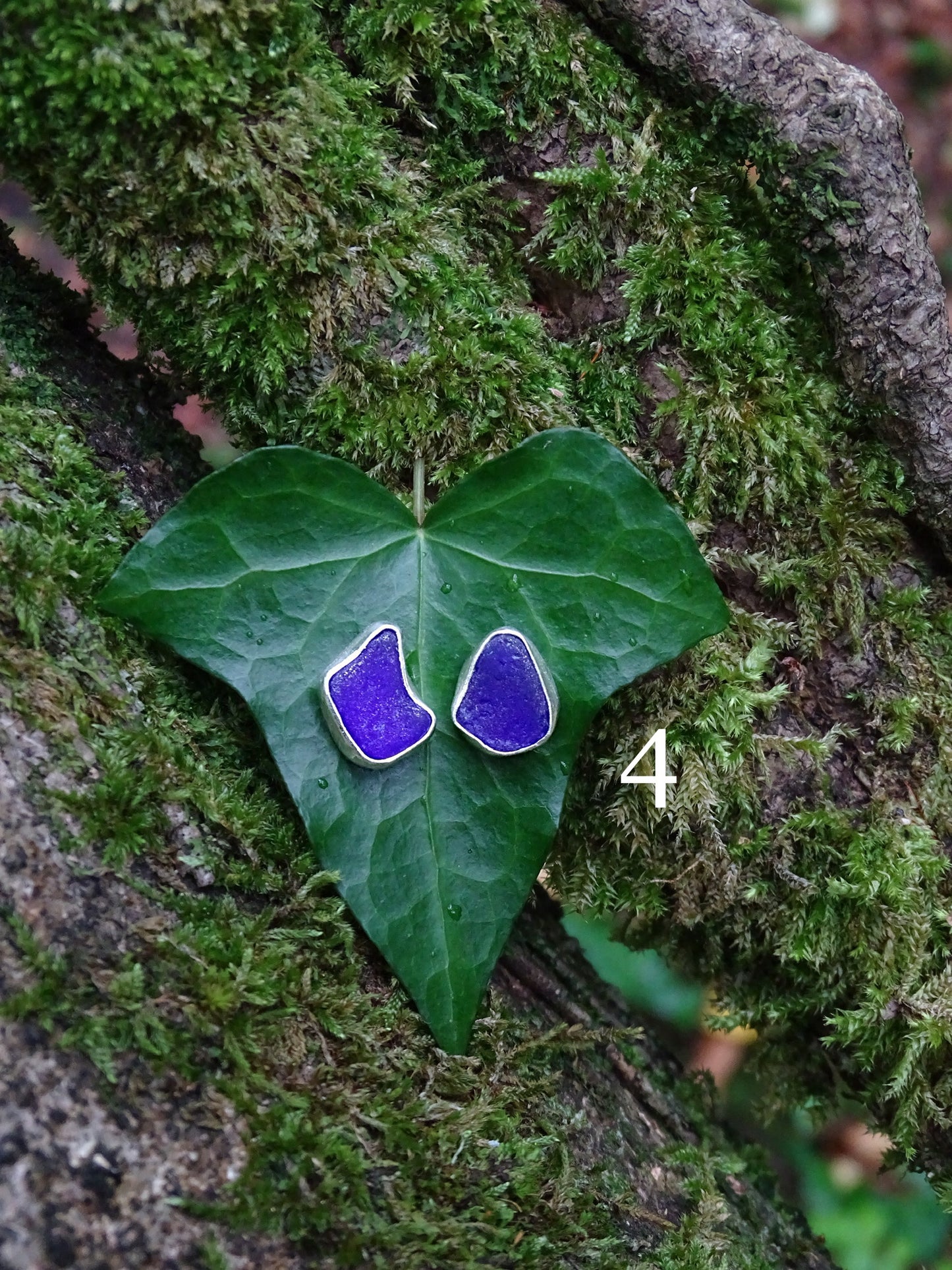 blue seaglass earrings