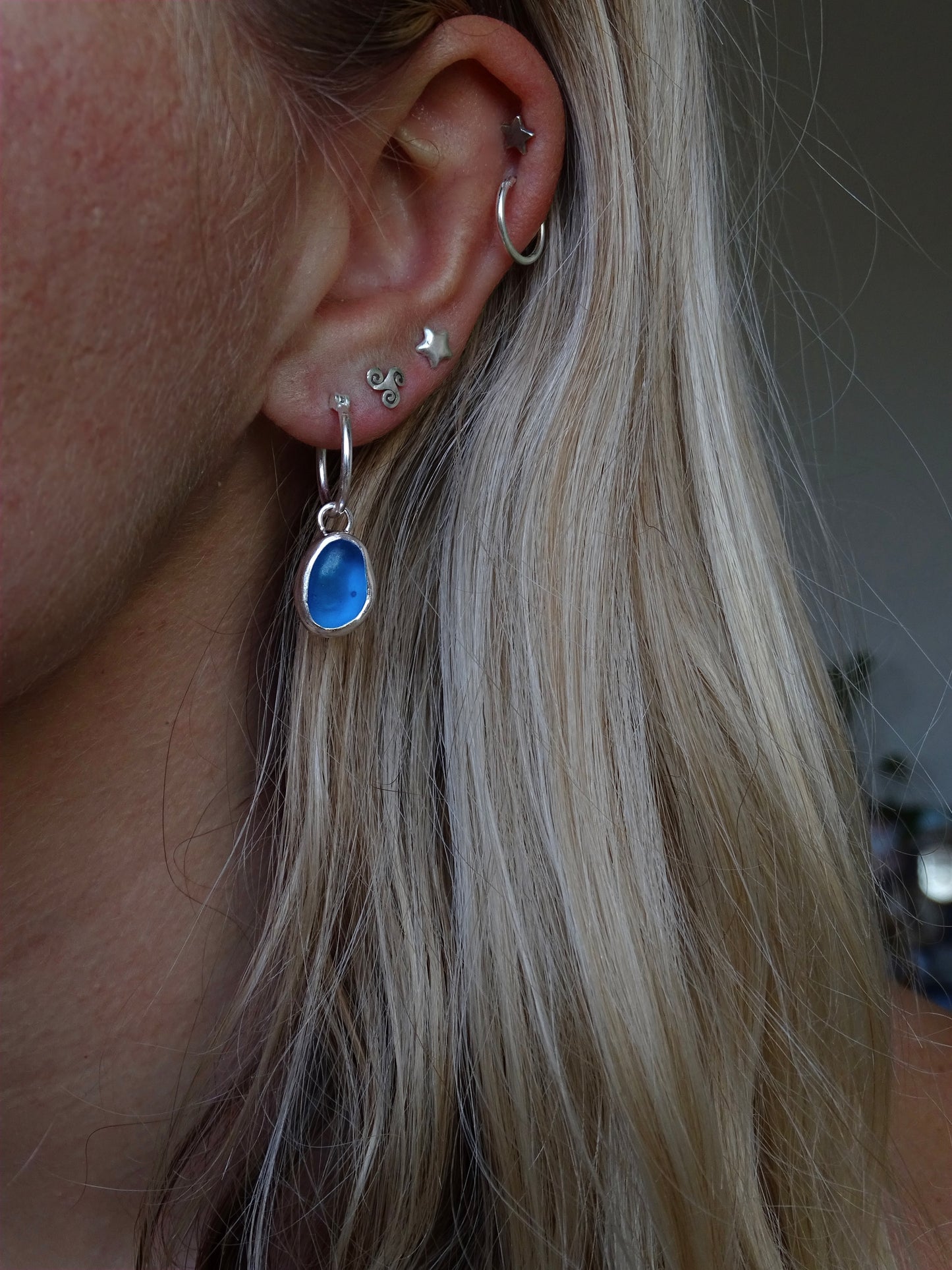 simple seaglass hoops