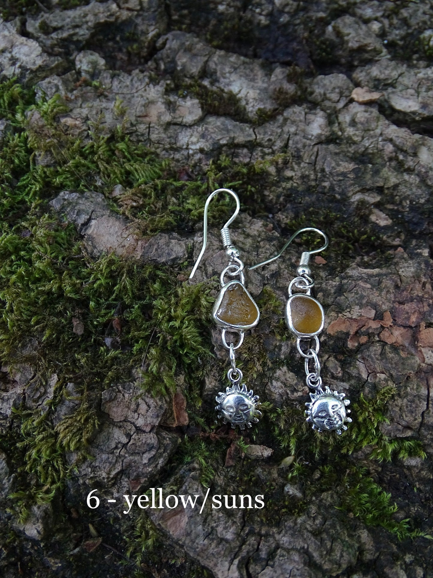 charm earrings • seaglass