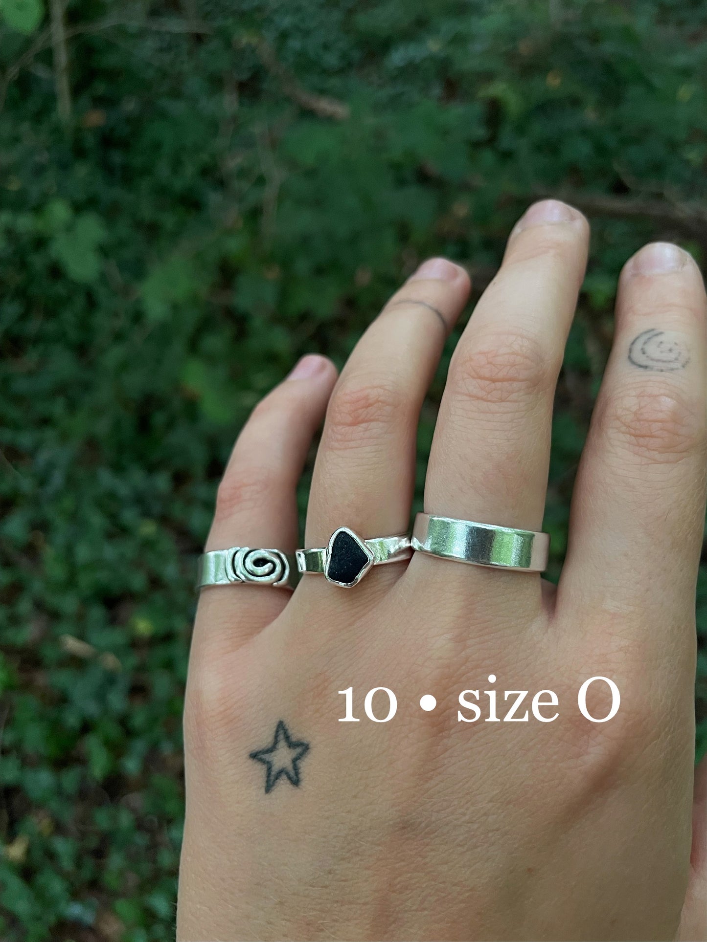 green seaglass rings