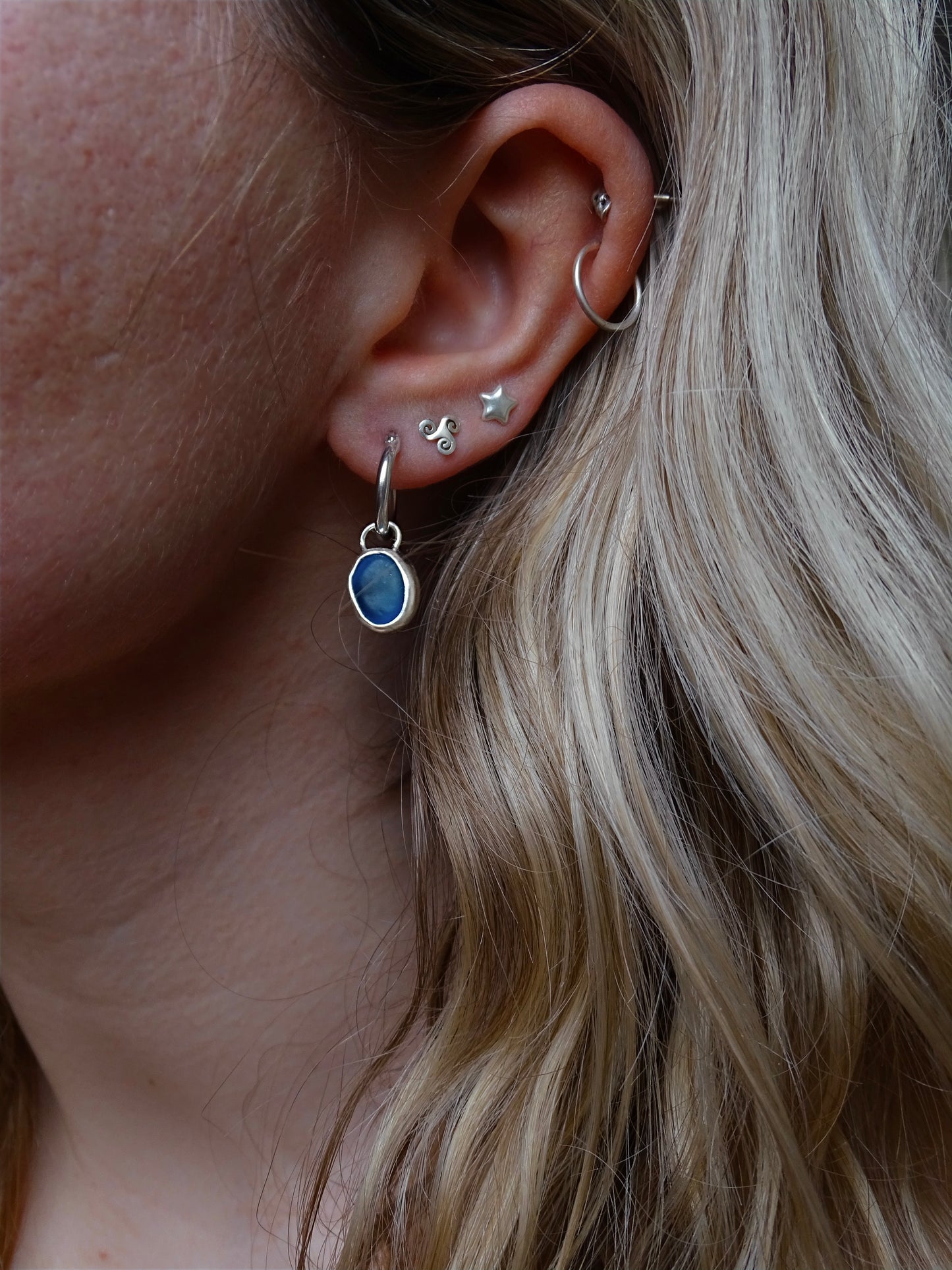 seaglass hoop earrings