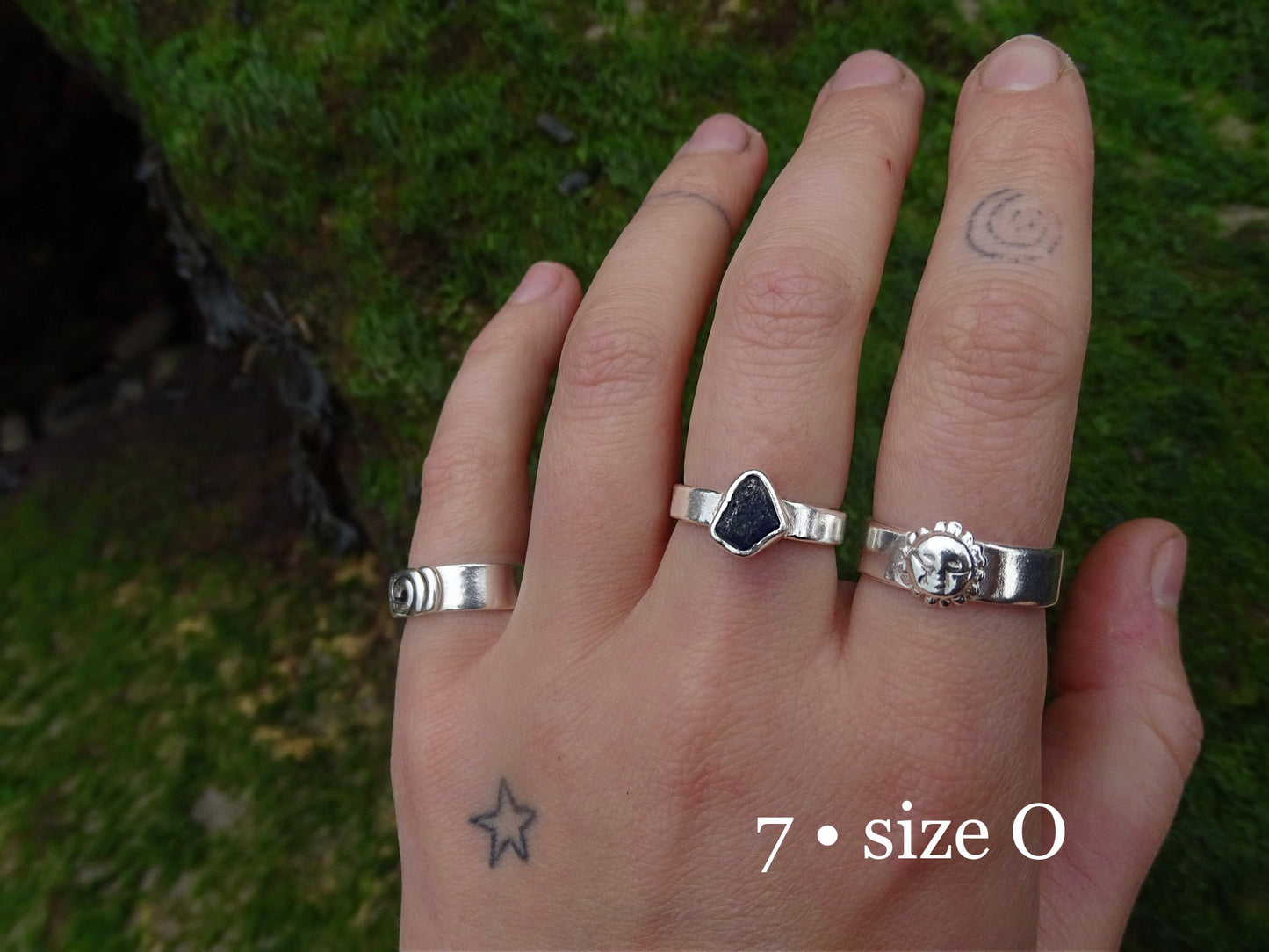 green seaglass rings