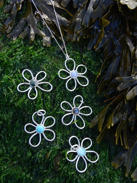 gemstone fleur pendants • one-offs