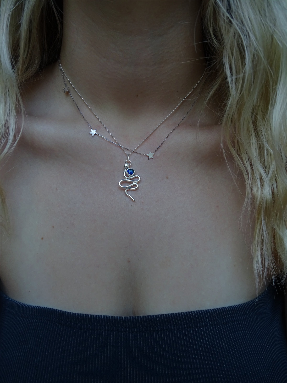 abalone snake pendant