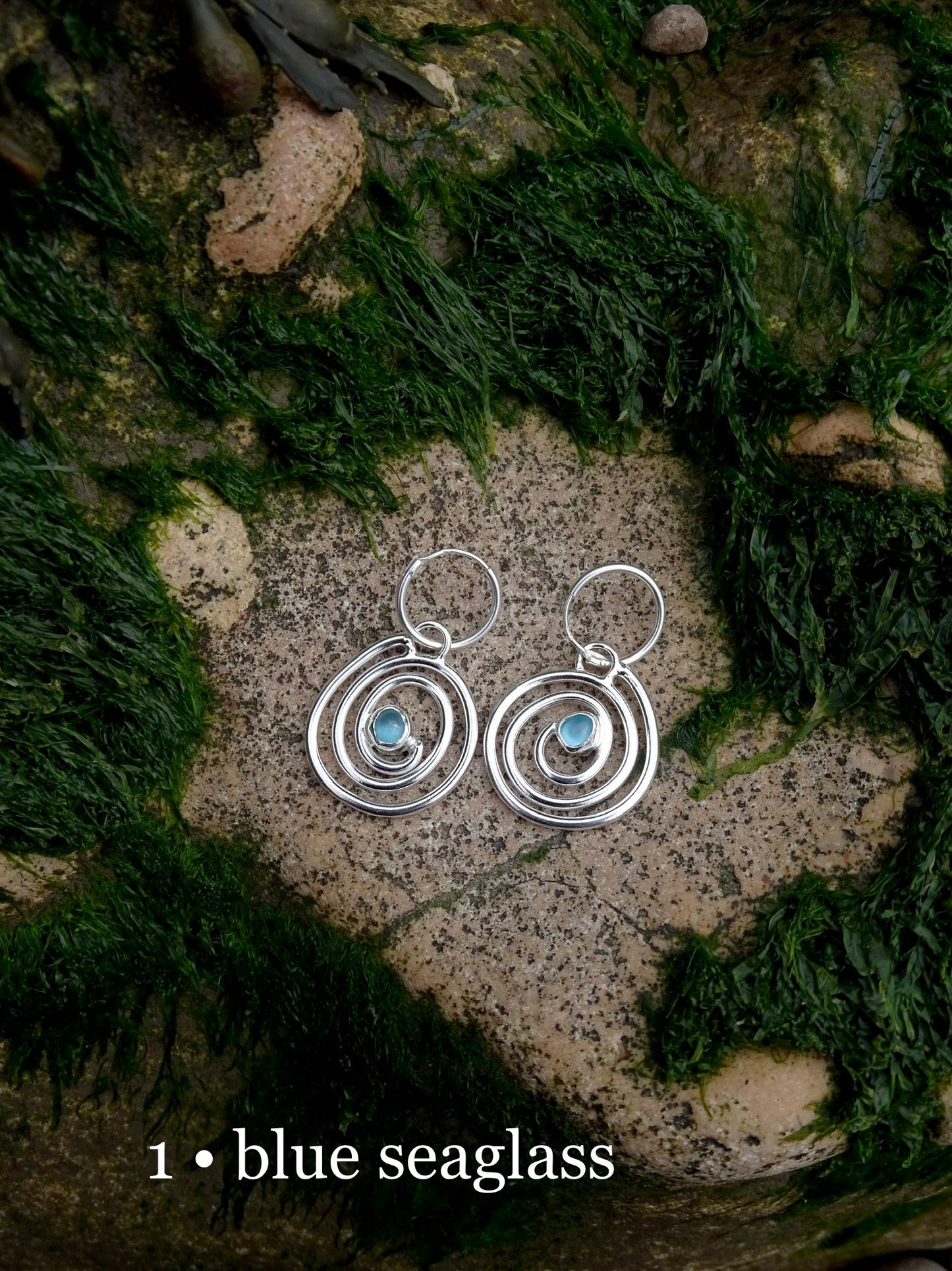 nebula earrings • seaglass
