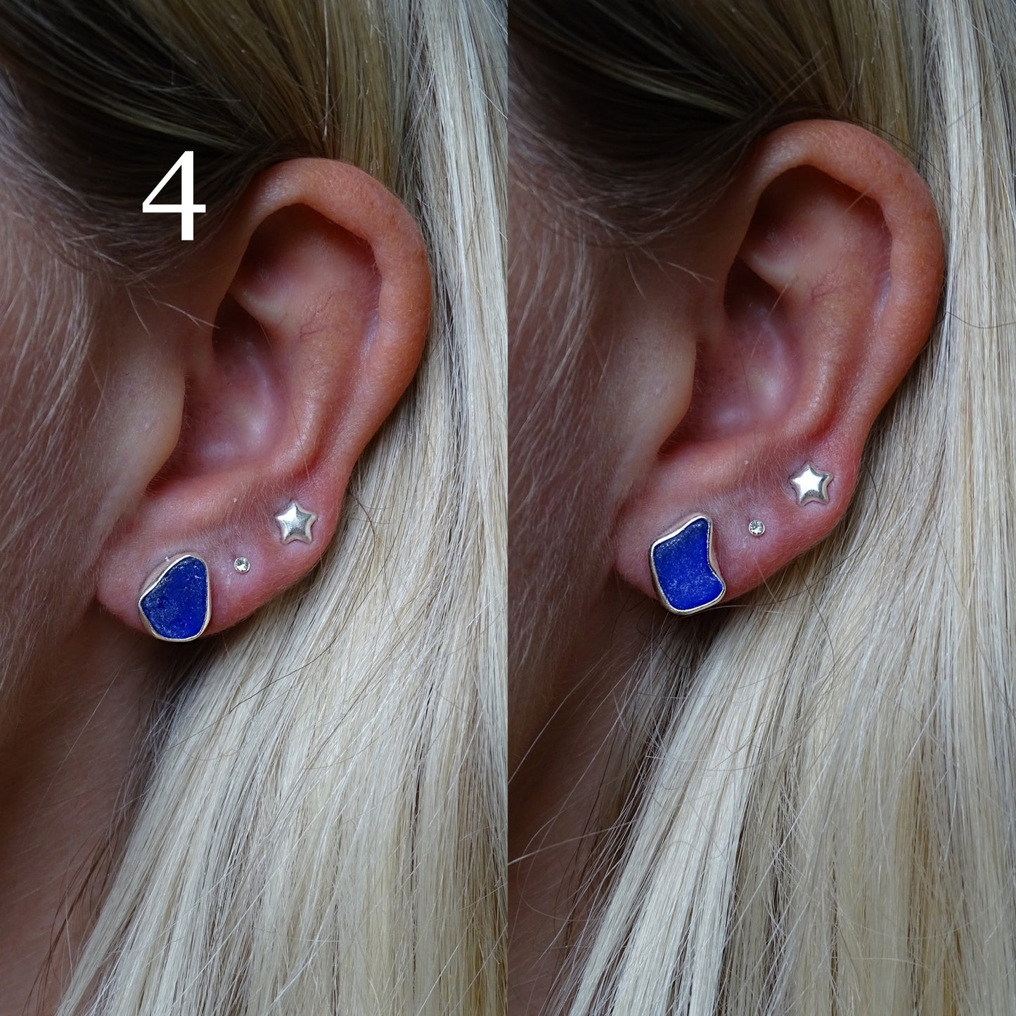 blue seaglass earrings