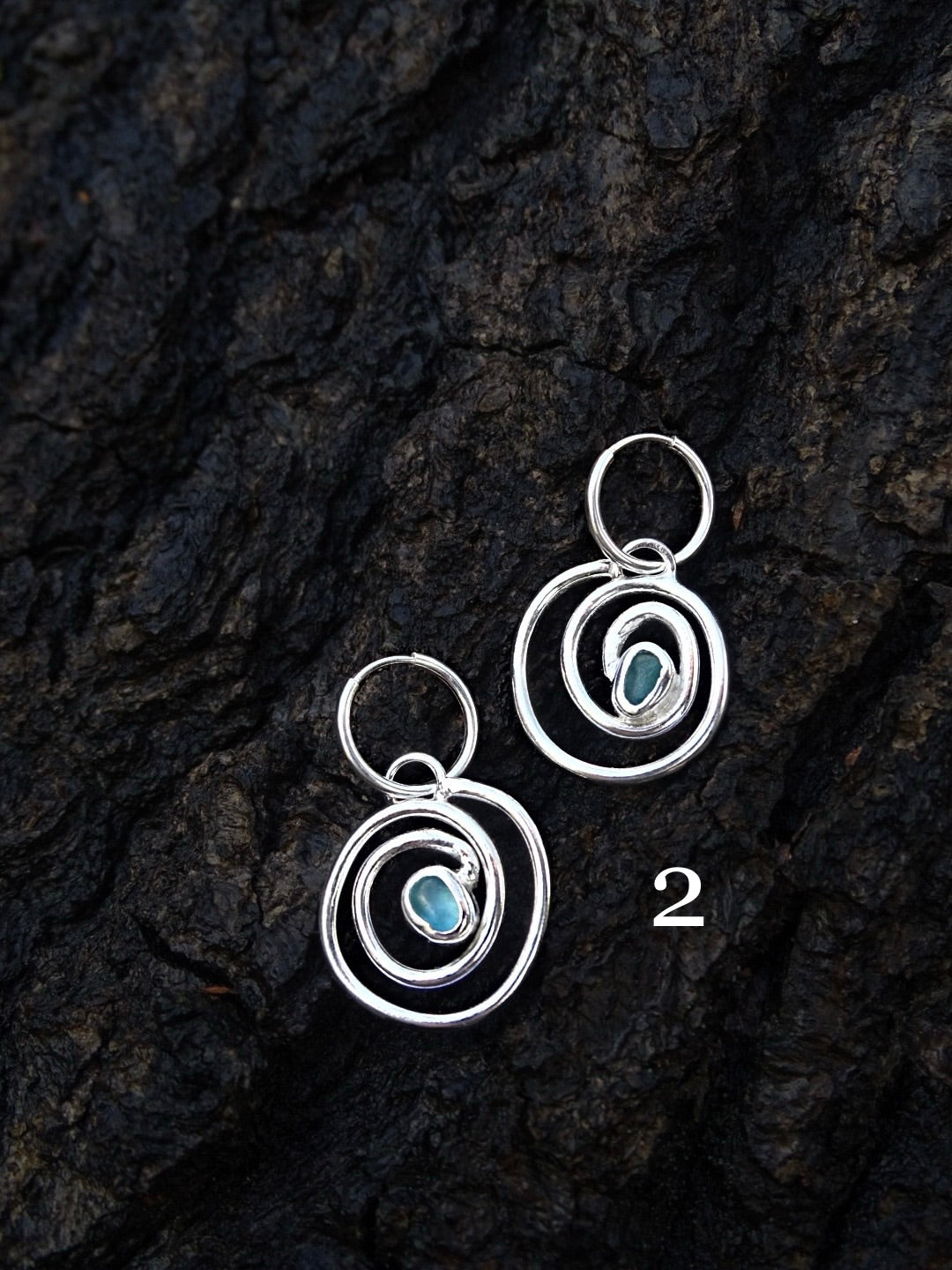 nebula earrings • seaglass