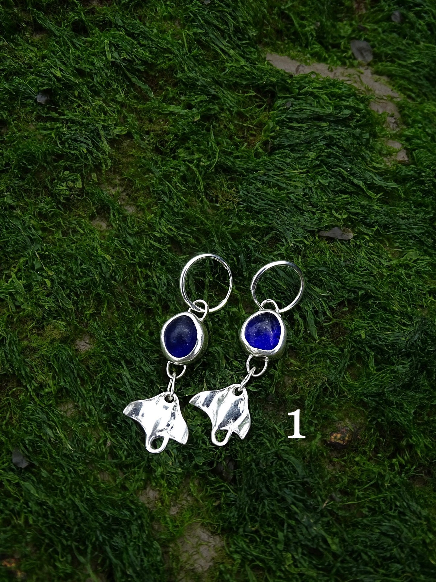 charm hoops • seaglass