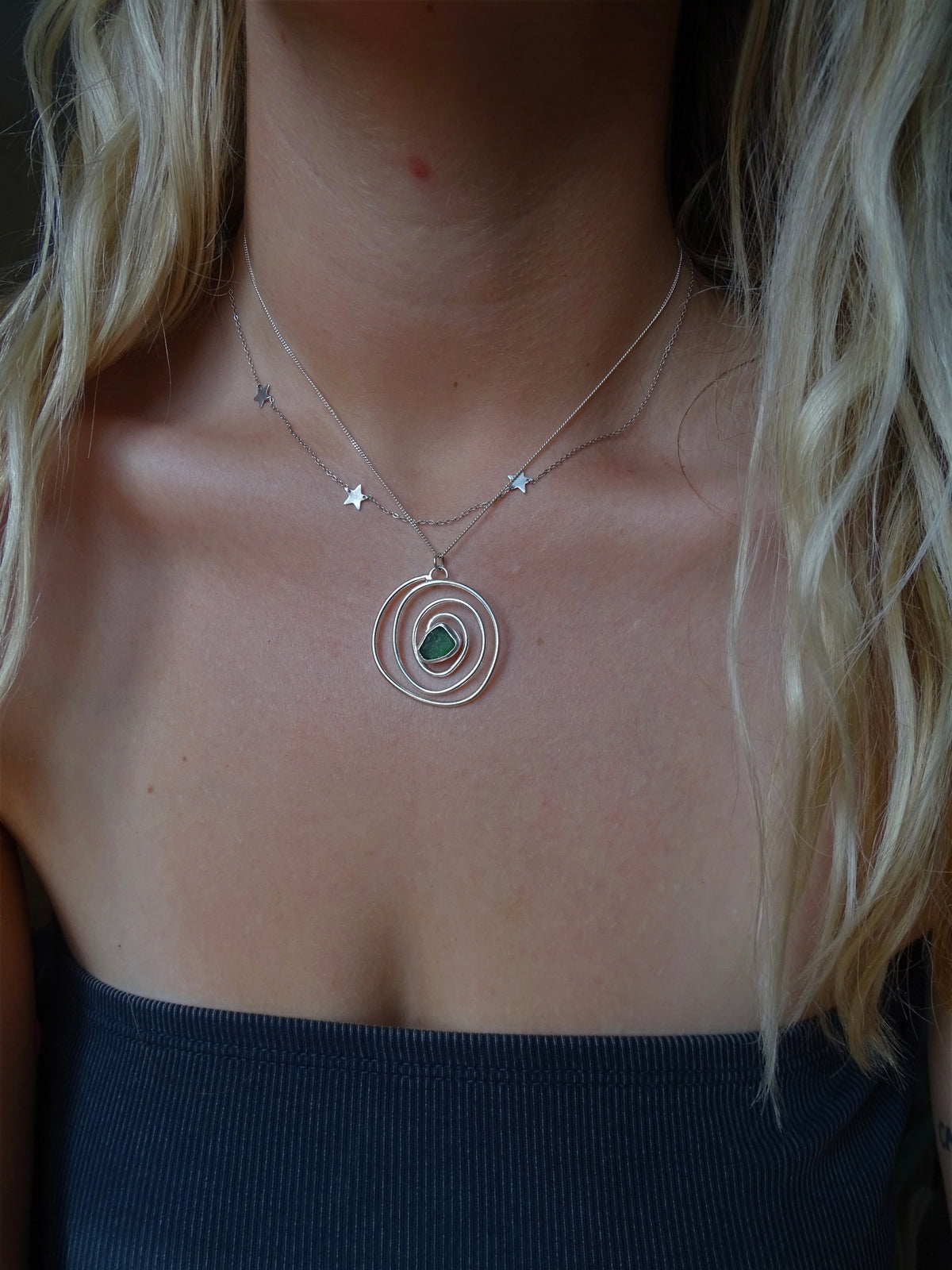 nebula pendant • seaglass