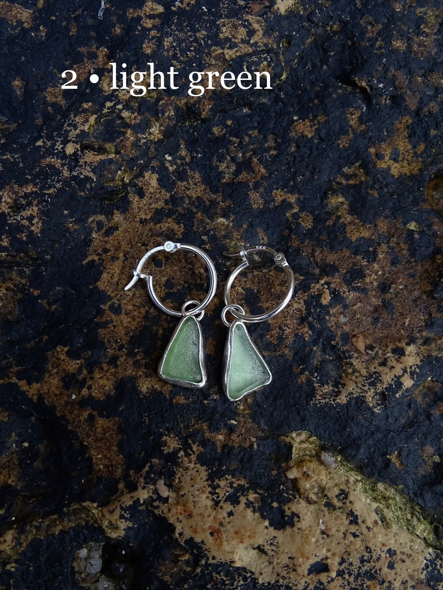 simple seaglass hoops