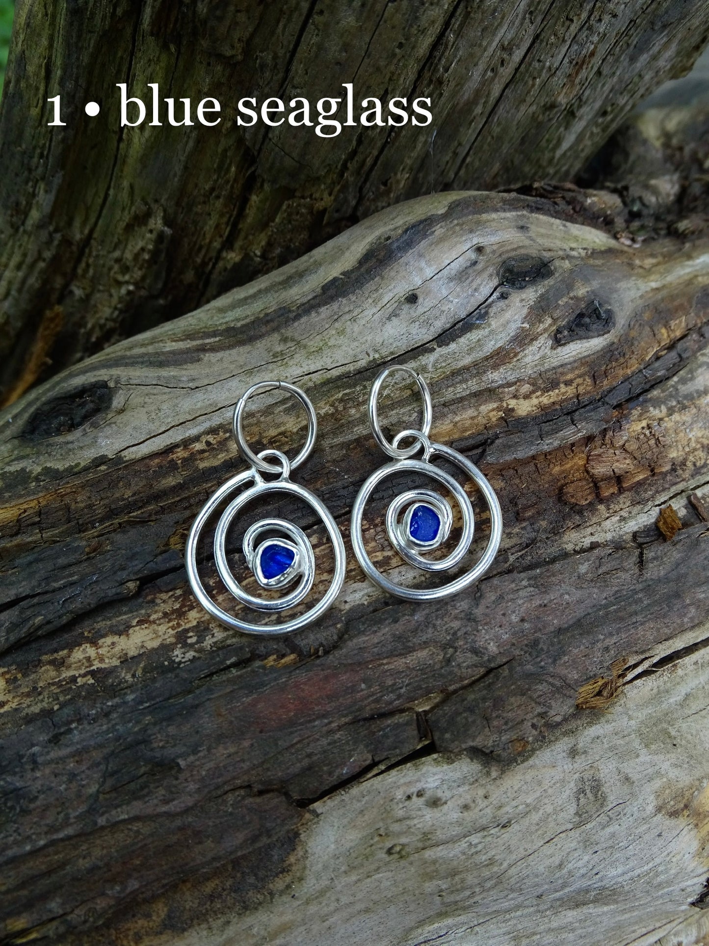 nebula earrings • seaglass