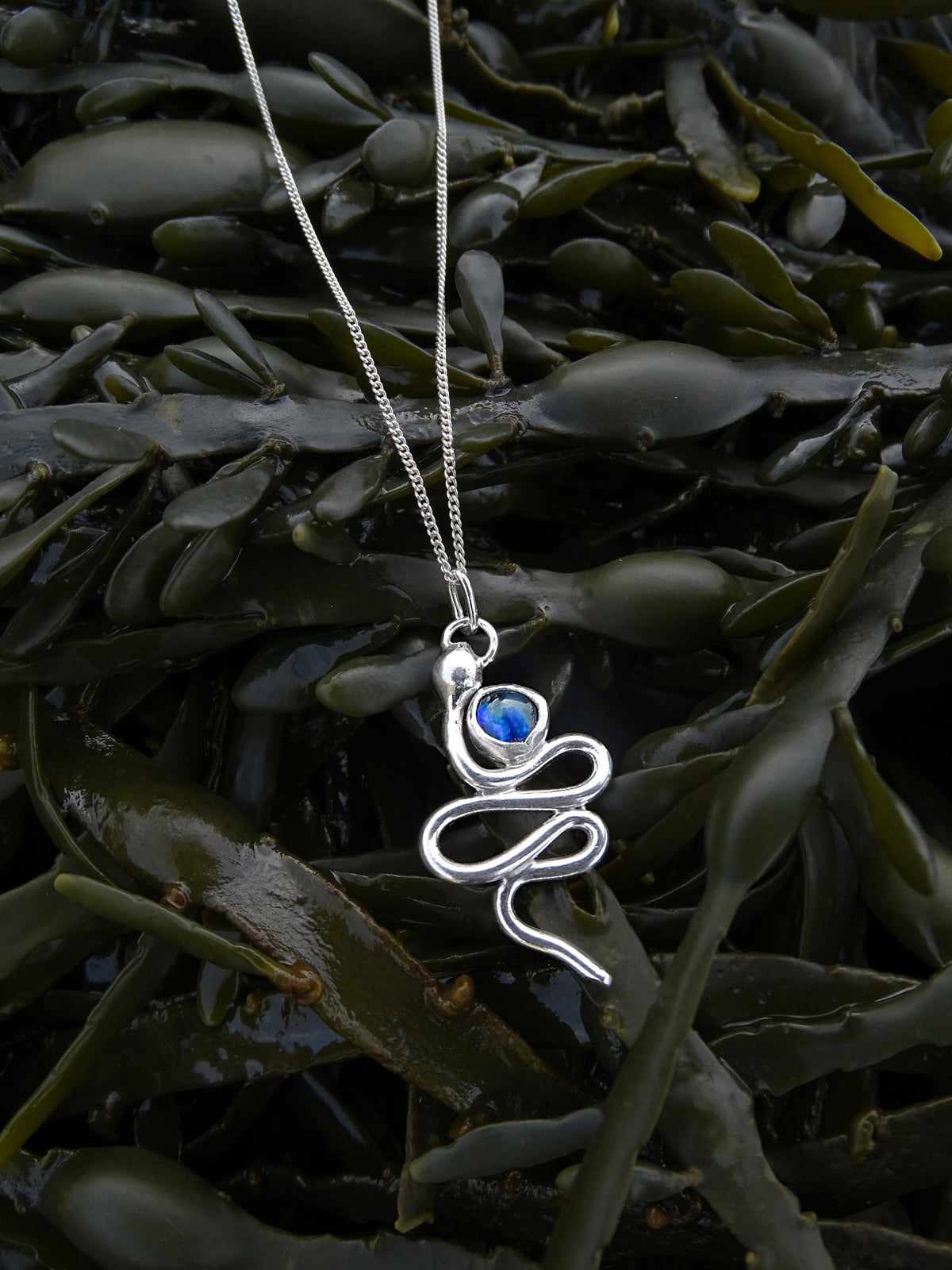 abalone snake pendant