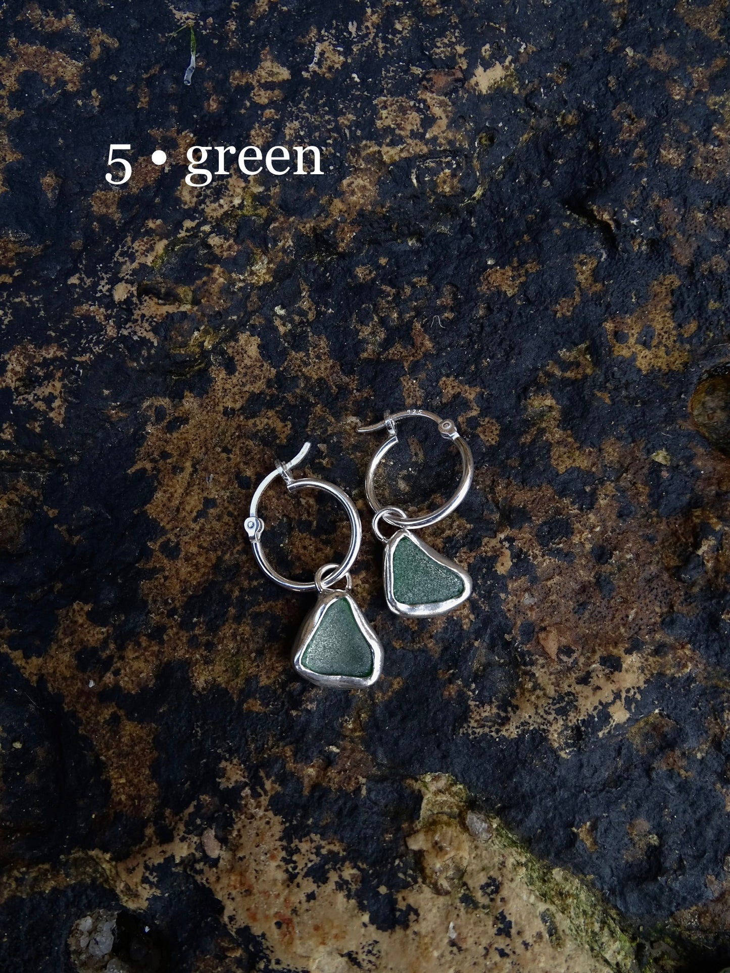 simple seaglass hoops