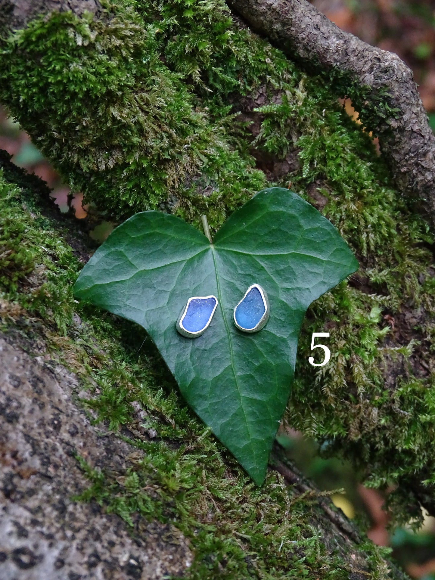 blue seaglass earrings
