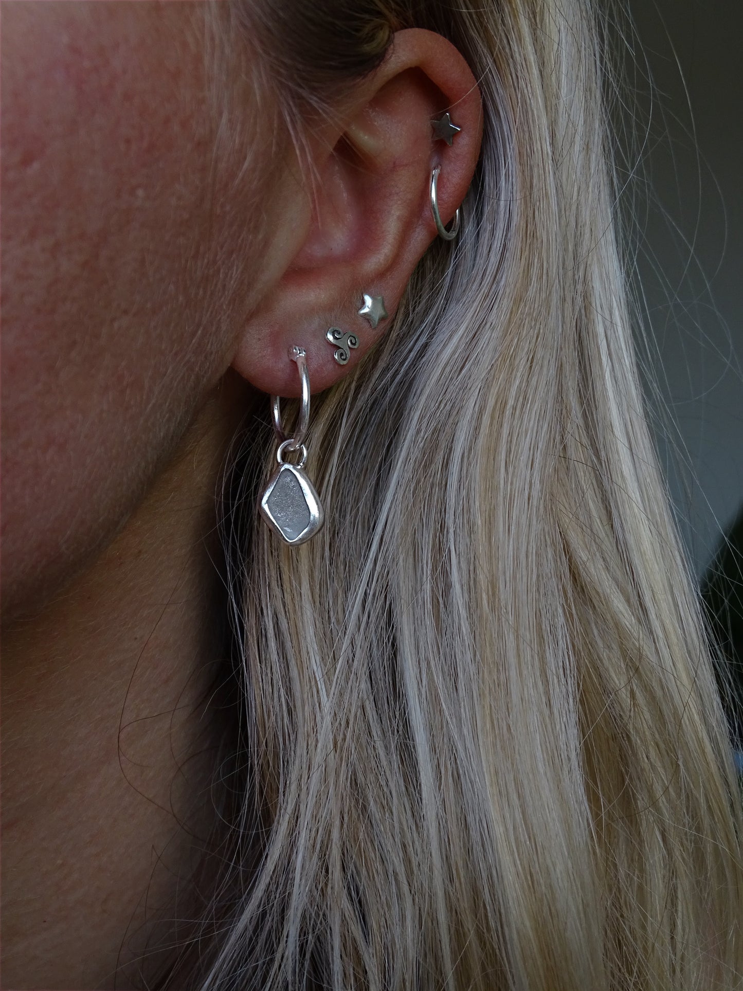 simple seaglass hoops