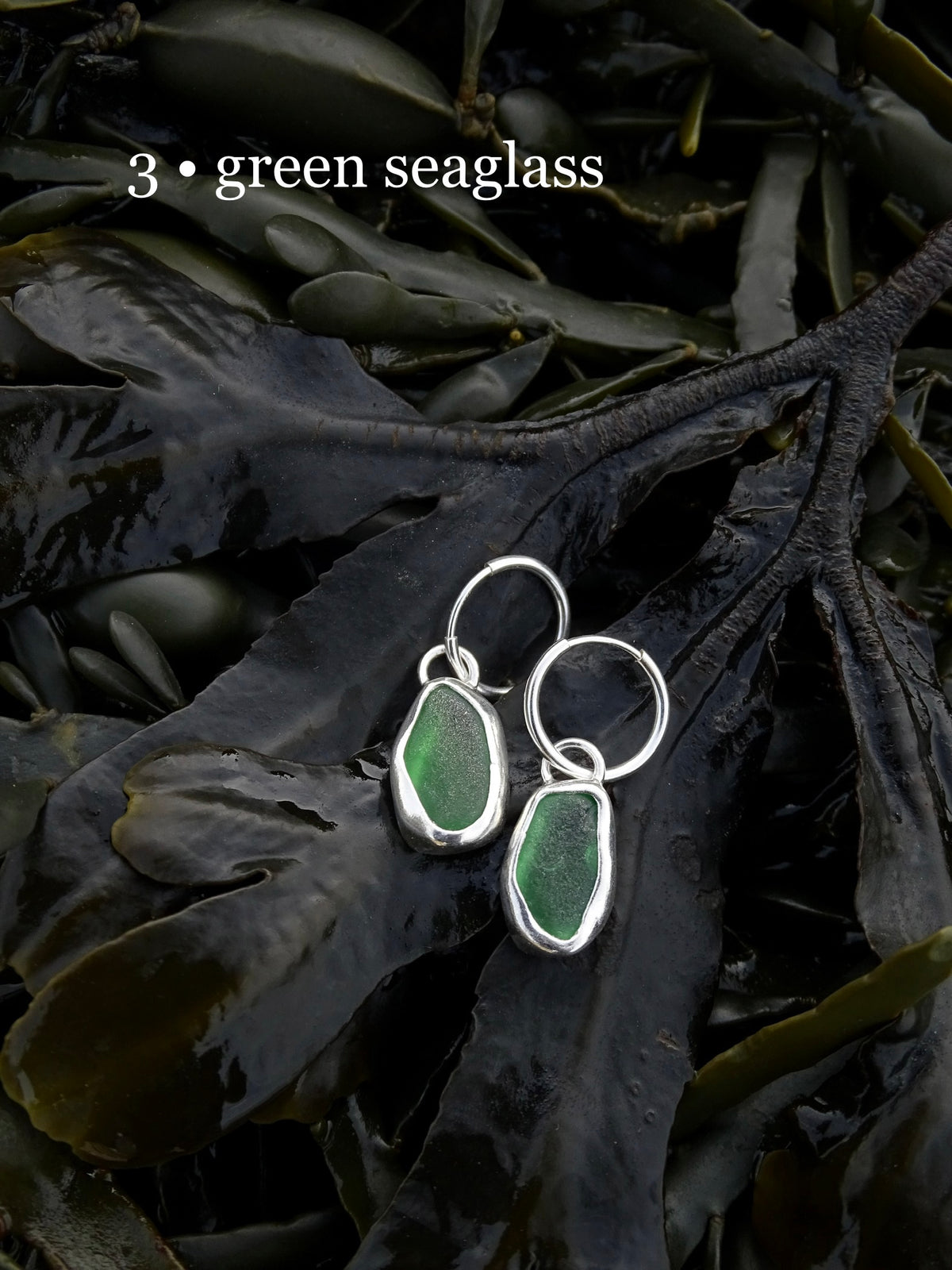simple seaglass hoops