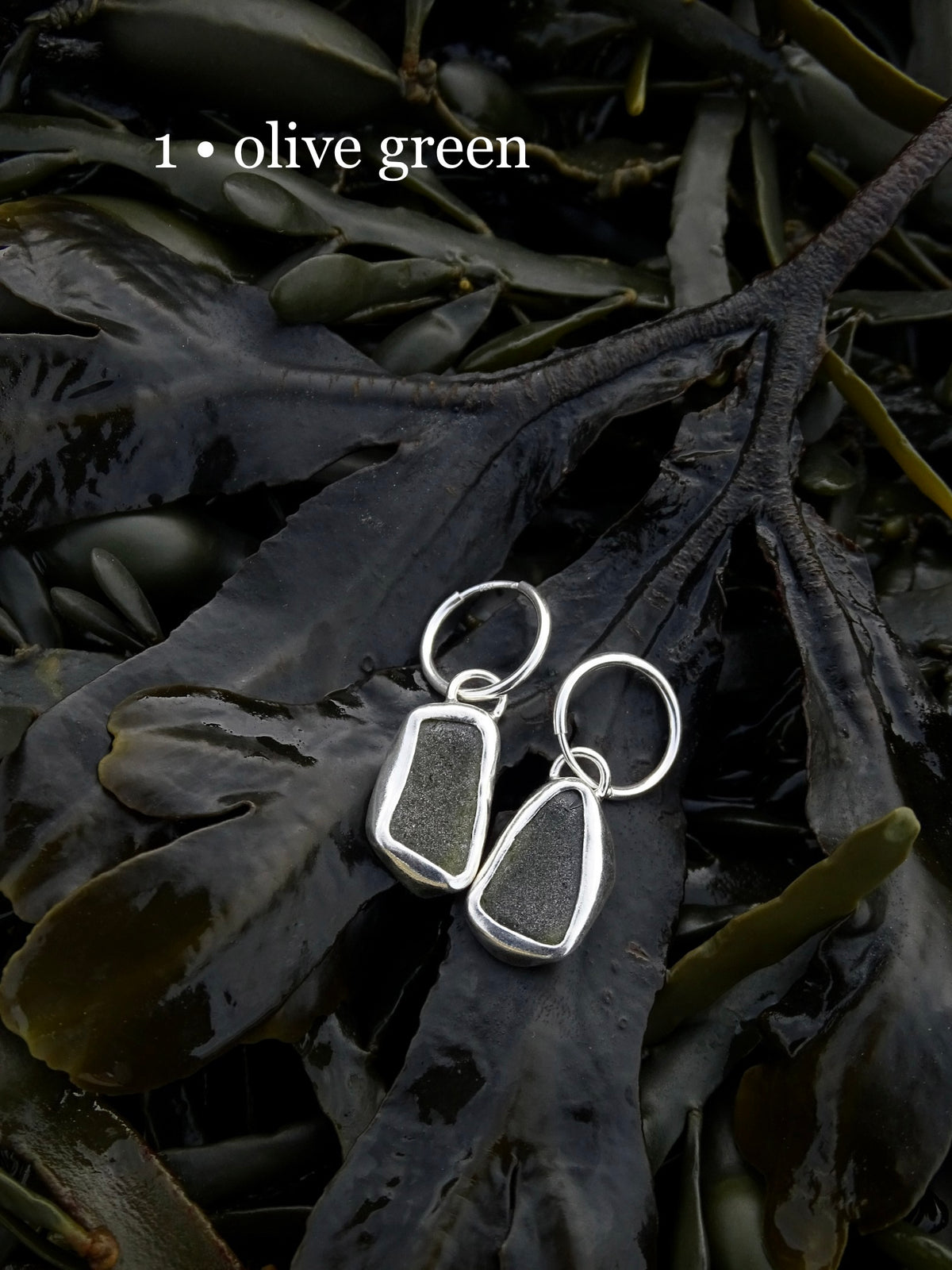 simple seaglass hoops