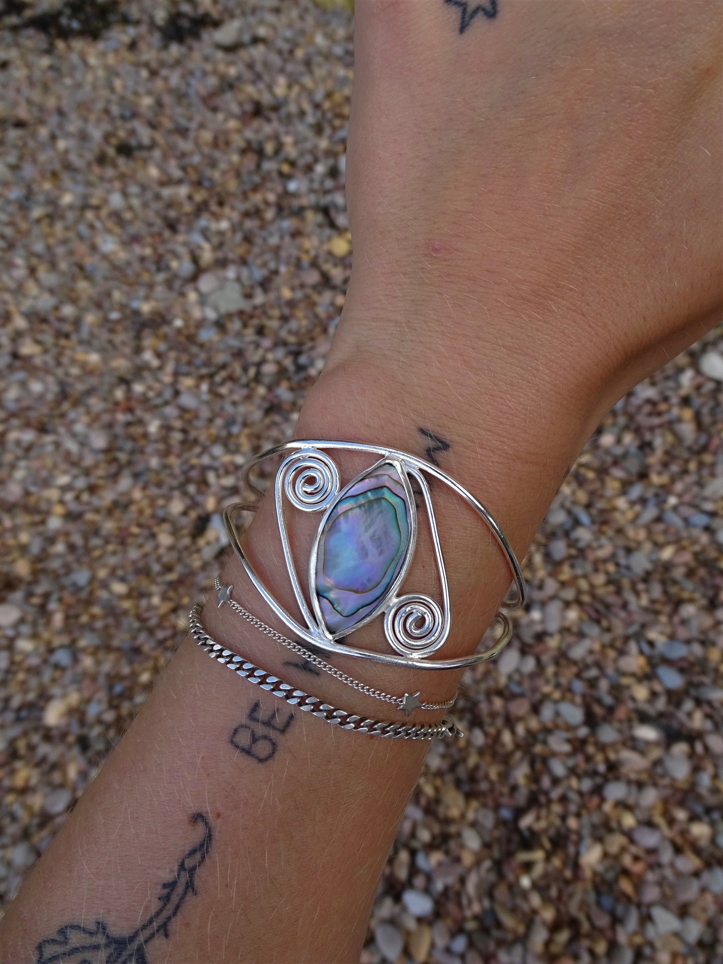 abalone swirl cuff