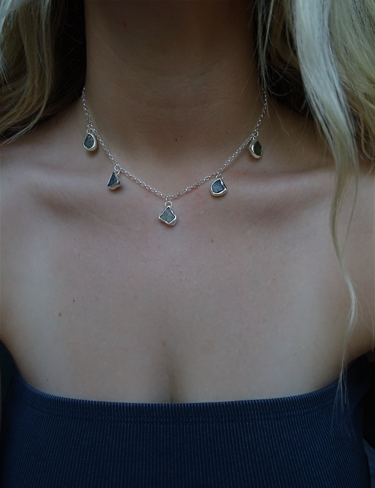 seaglass charm necklace