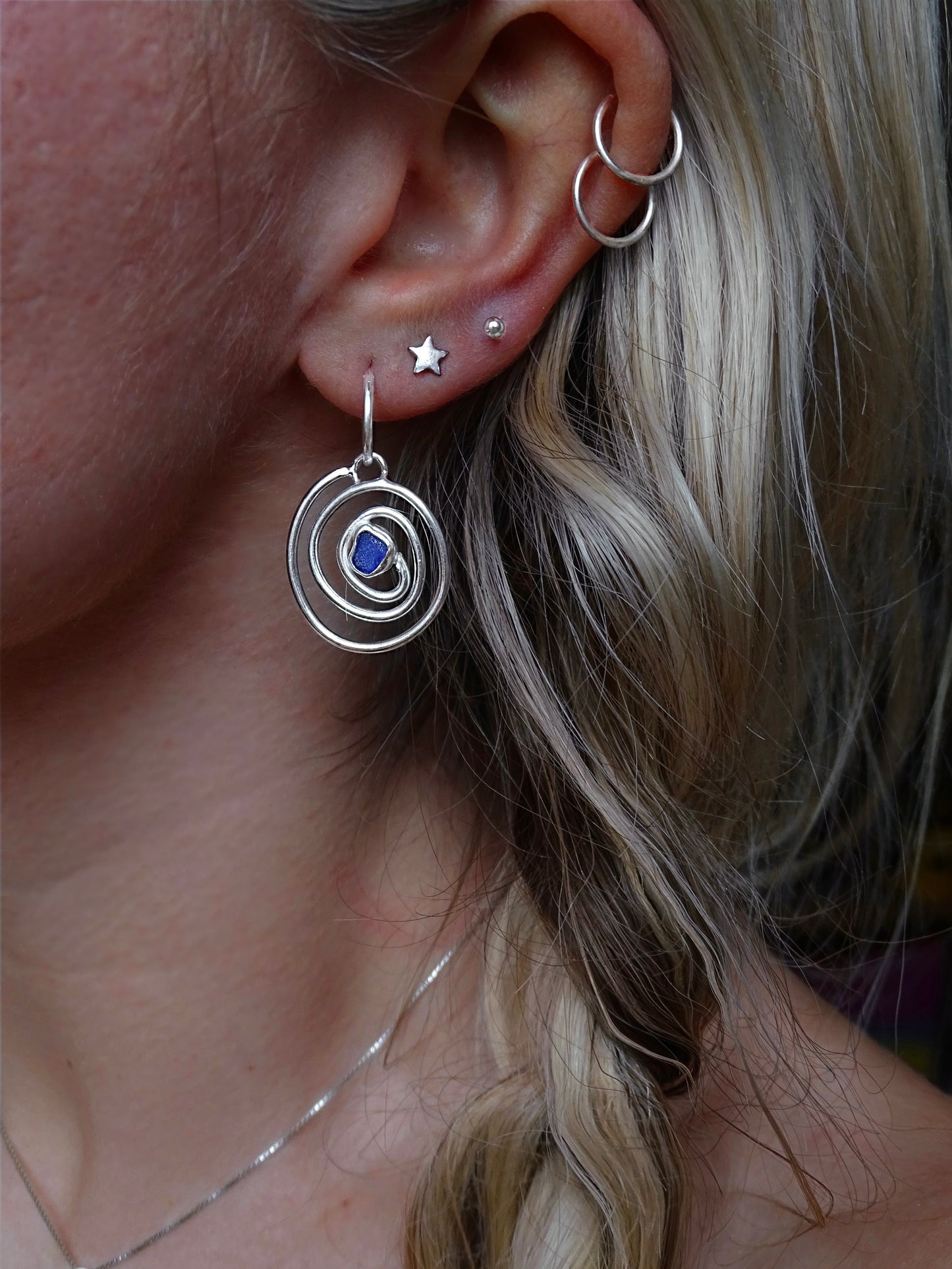 nebula earrings • seaglass