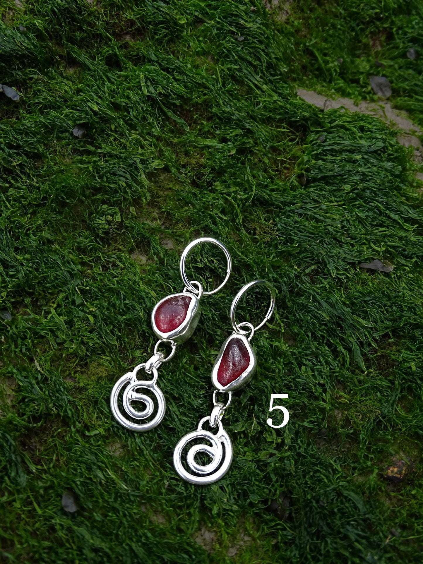 charm hoops • seaglass