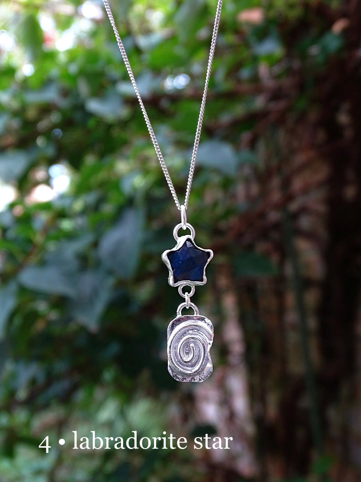 star drop spiral pendants