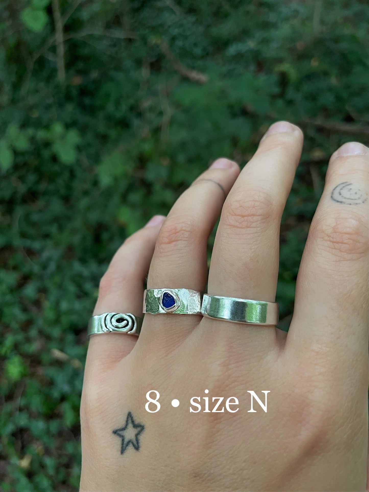 green seaglass rings