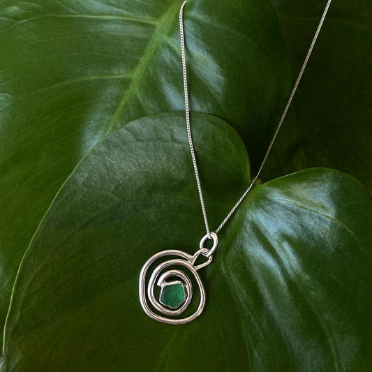 Seaglass Spiral Pendant