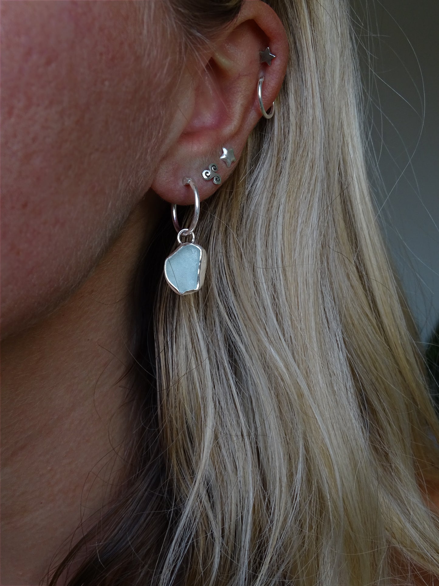 simple seaglass hoops