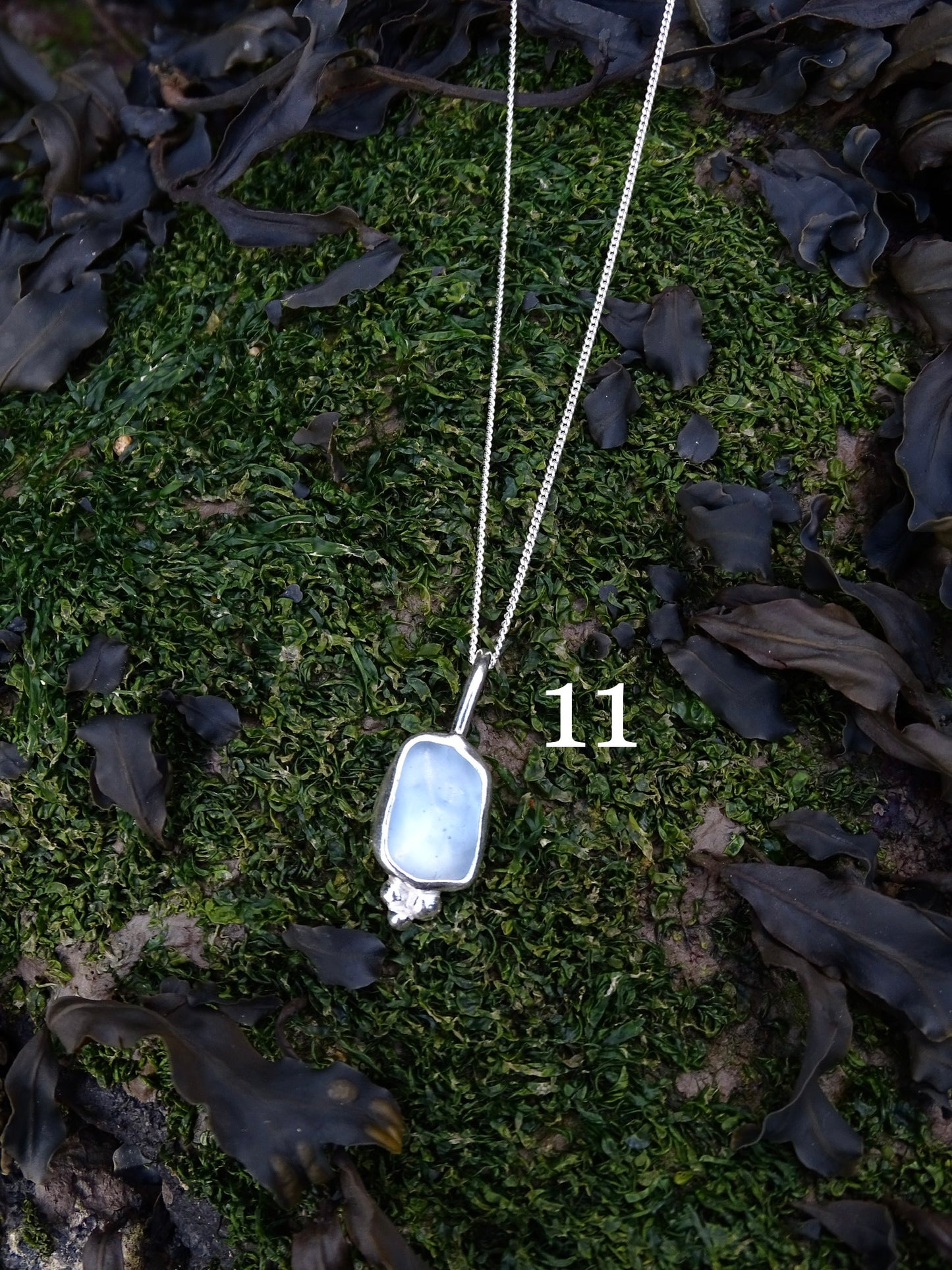 blue seaglass necklaces