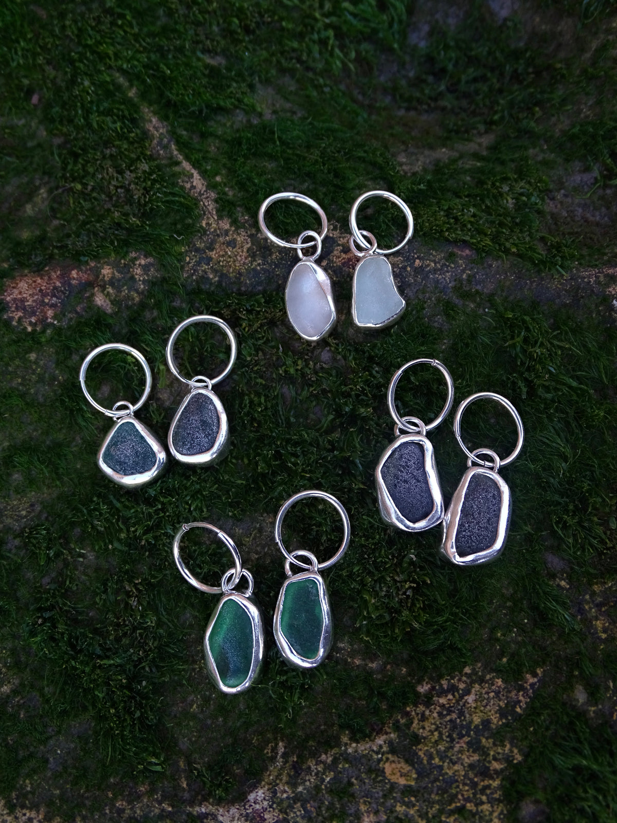 simple seaglass hoops