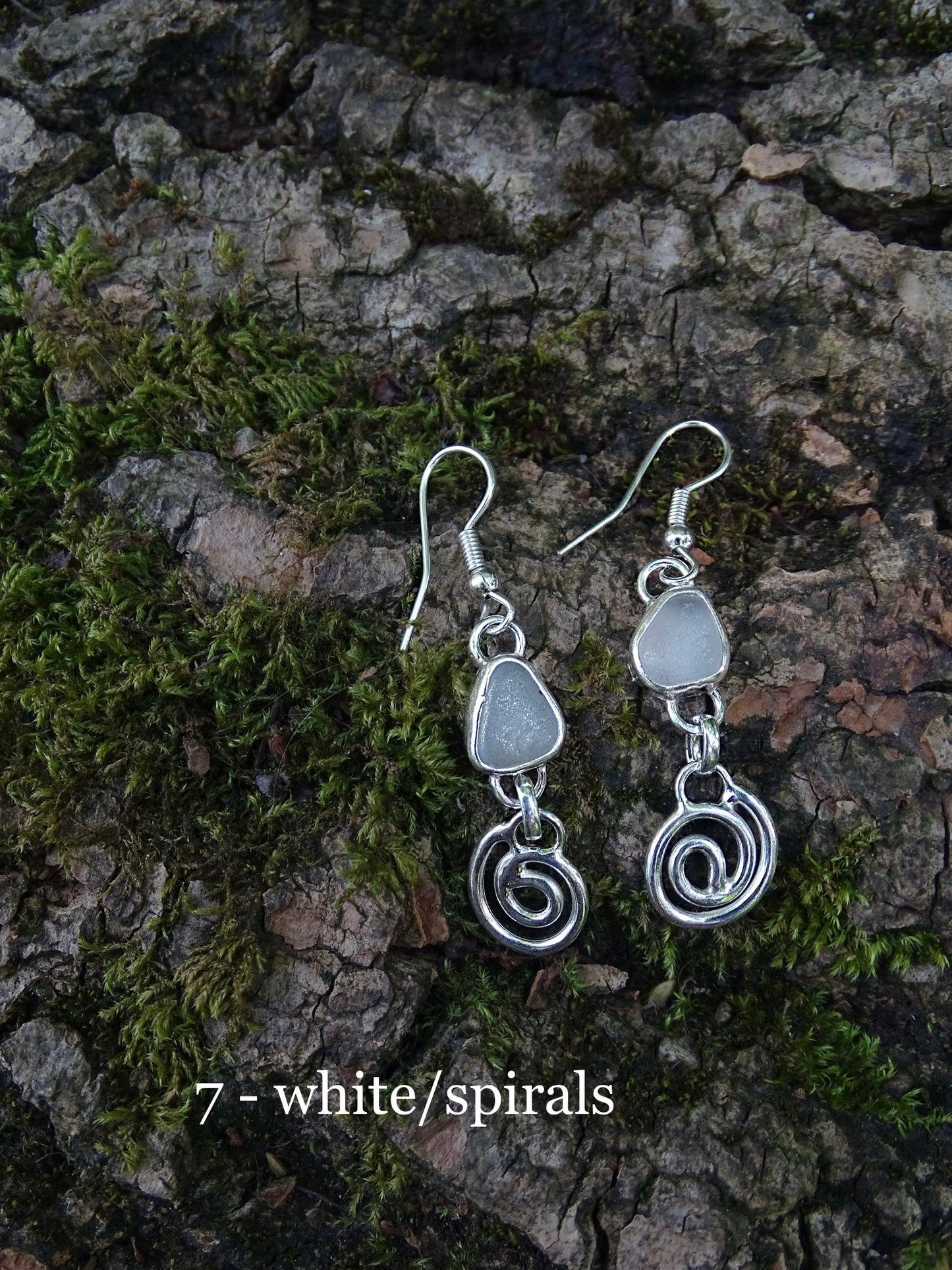 charm earrings • seaglass